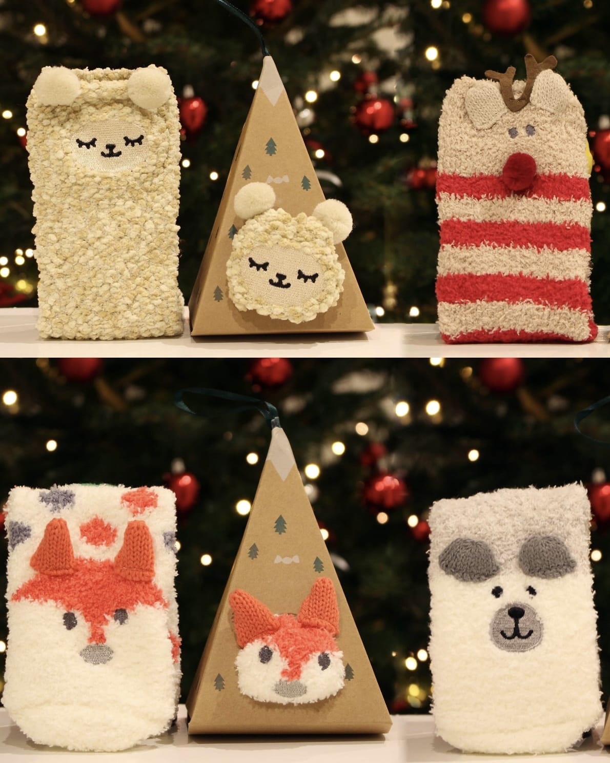 Super-soft fuzzy animal cosy socks