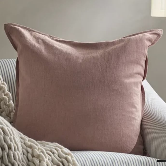 Vintage rose pink cotton linen cushion from Cox & Cox