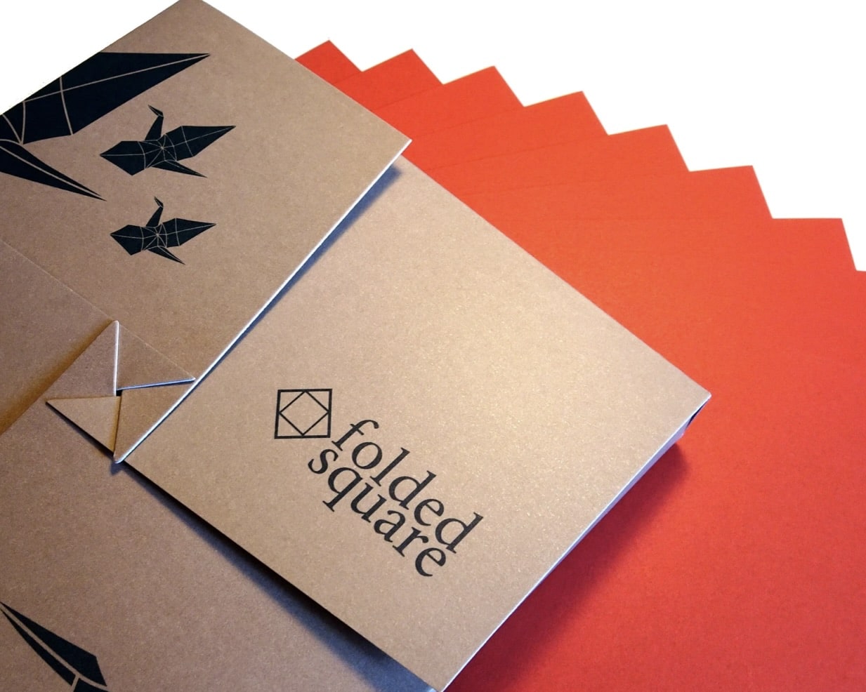 red origami paper sheets for festive folding