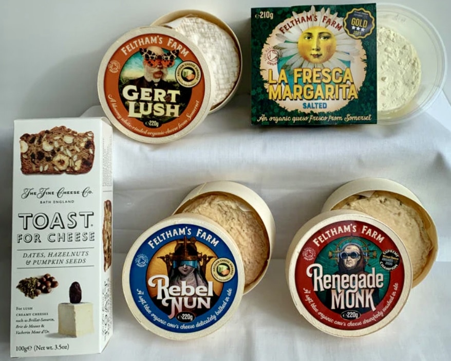 Feltham’s Farm Four Cheese Hamper with Renegade Monk, Rebel Nun, La Fresca Margarita and Gert Lush cheeses