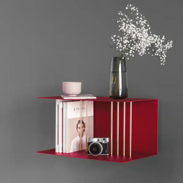 Umage Teaser wall shelf, a modern designer shelf for small spaces and a designer bookcase alternative