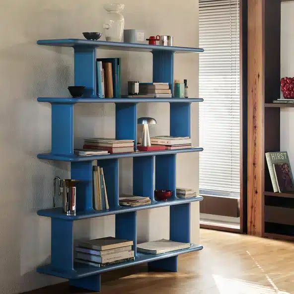 &Tradition Archivo JH45 designer bookcase with architectural open shelving, a modern designer bookcase for living rooms