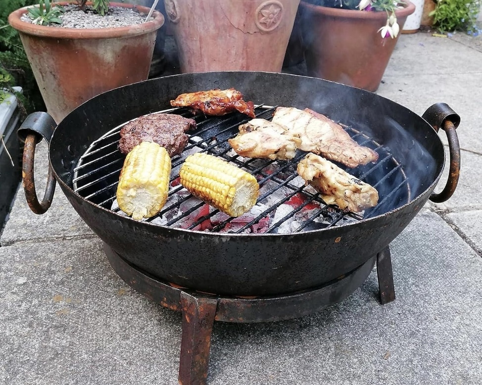 Handmade kadai fire pit bowl for cosy outdoor firepit evenings