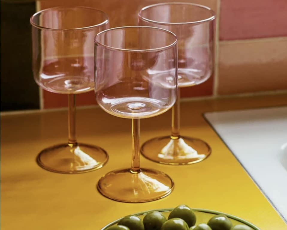 HAY Tint Wine Glasses (Set of 2) – Pink and Yellow