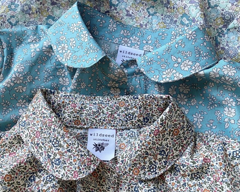 Liberty print shirts with sweet Peter Pan collars — beautifully made statement pieces that bring a touch of vintage charm (and a lot of colour) to everyday dressing.