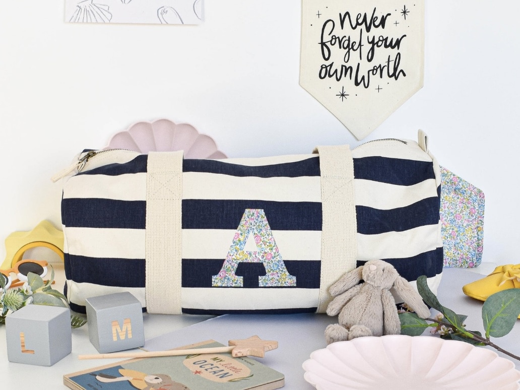 Liberty of London personalised holdall in navy