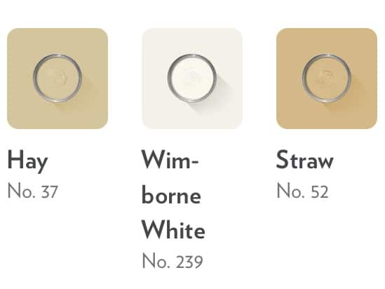 Three-colour palette: Hay, Wimborne White and Straw