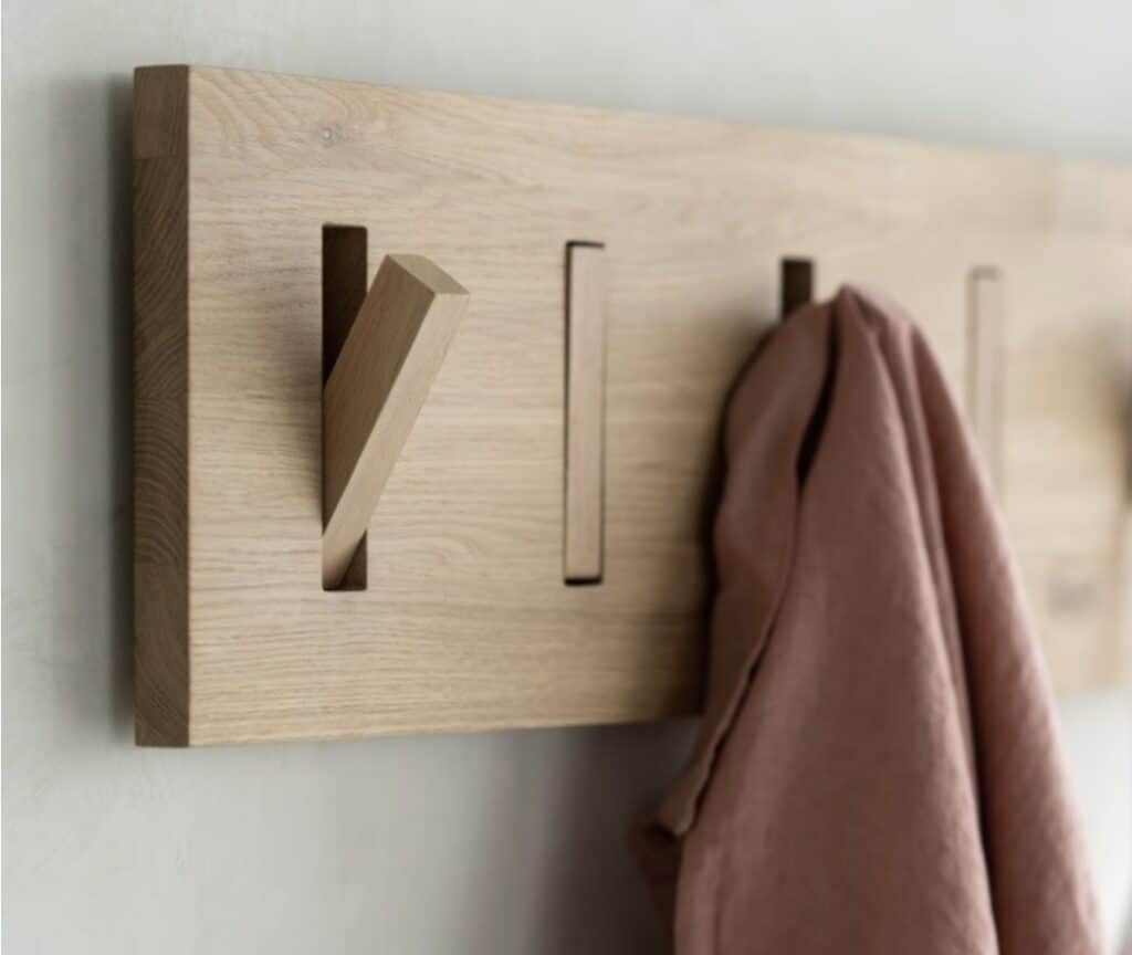 Small bedroom storage ideas wooden hook rail