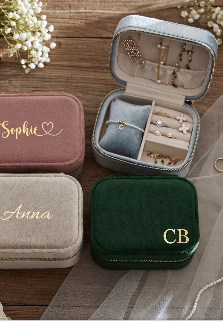 Personalised Velvet Jewellery Box