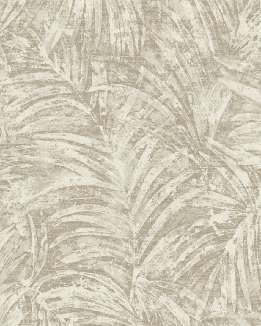 Palm Leaf Bead wallpaper in ivory with a soft, textured palm frond design