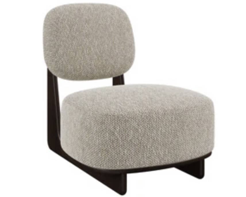 Beige one-seater armchair for a cosy bedroom corner