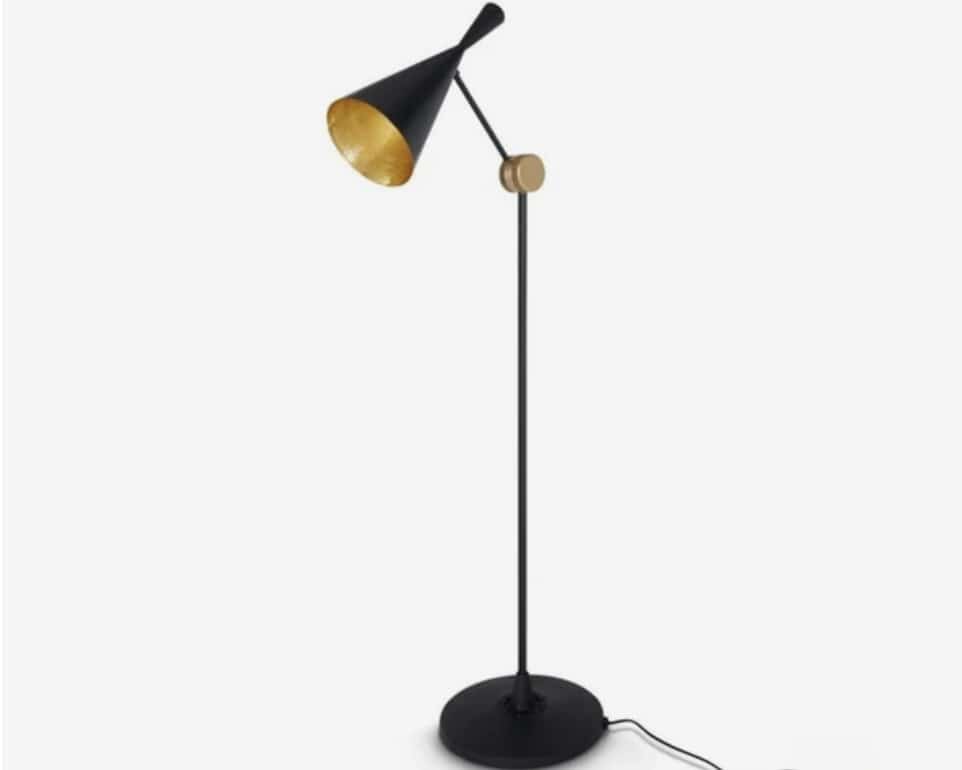 Floor lamp lighting for a black living room, black living room ideas