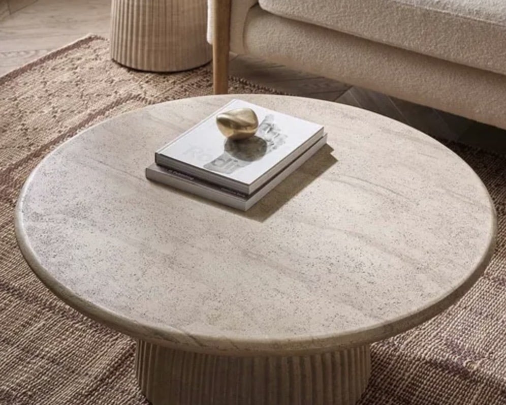Travertine coffee table