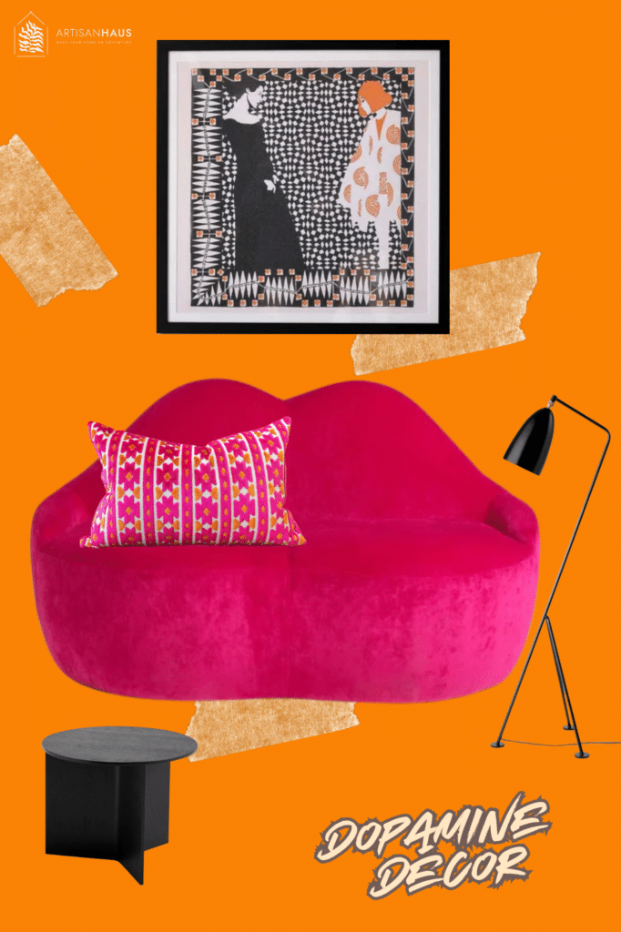 Orange cushions Dopamine Decor