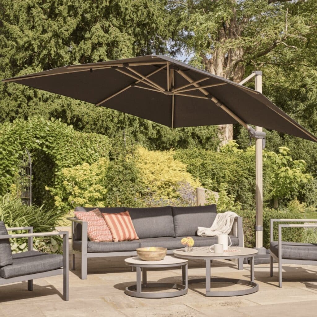 orange pattern cushions outdoor patio styling idea