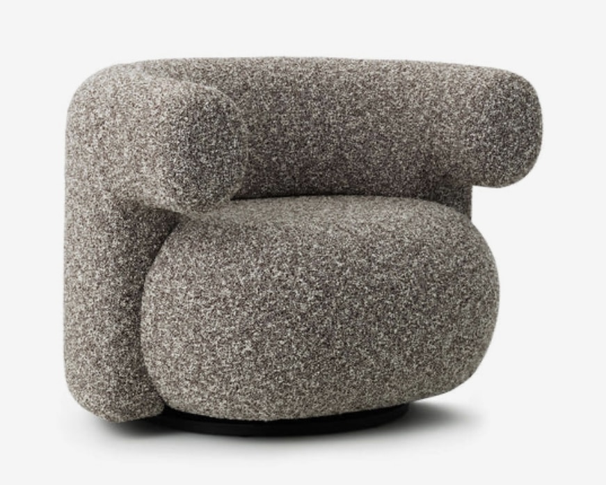 Compact swivel chair for flexible seating in a small living room
