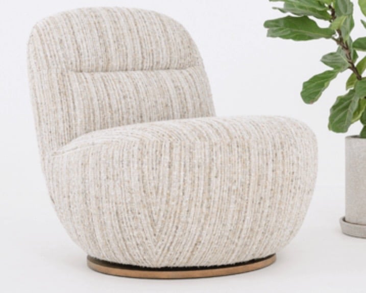 Susie swivel chair in textured weave — cosy boucle-style accent chair