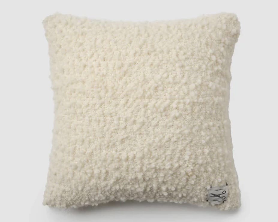 Tom Dixon Bobble cushion in natural — nubbly texture for neutral schemes