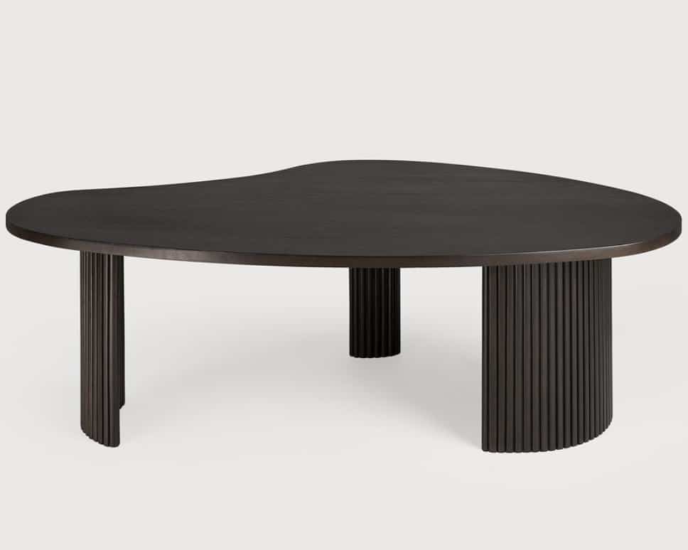 Ethnicraft ‘Boomerang’ coffee table in dark brown mahogany