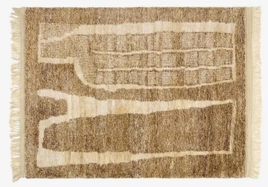 Katrin jute rug 170×240cm — warm beige jute pattern for tan leather sofa