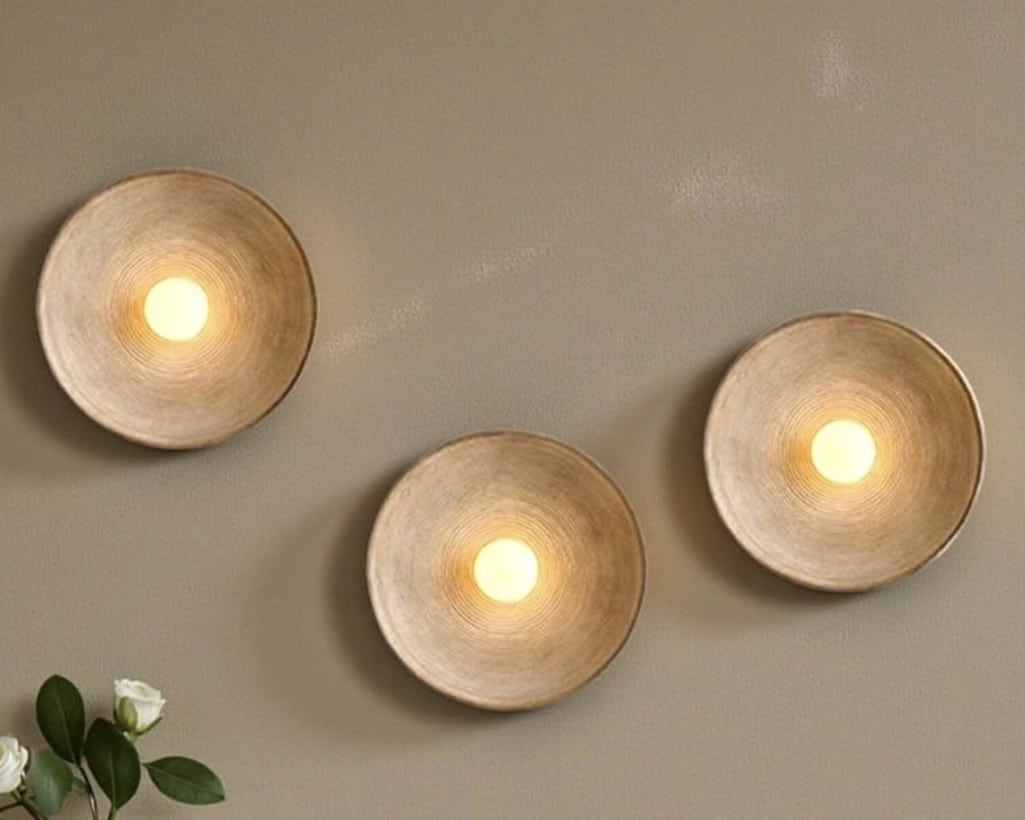 Japanese retro brass wall lights (dish sconces)
