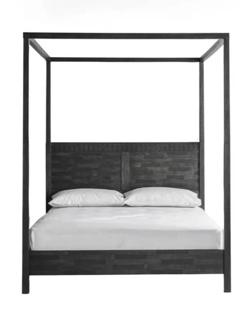 Boho-inspired boutique four-poster bed in black