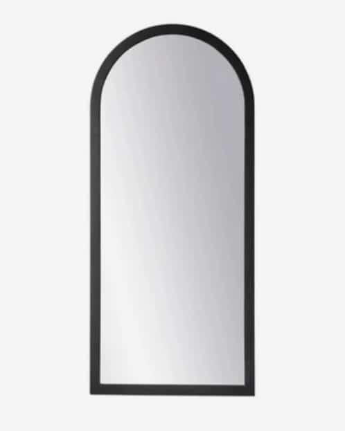 Black framed arched wall mirror