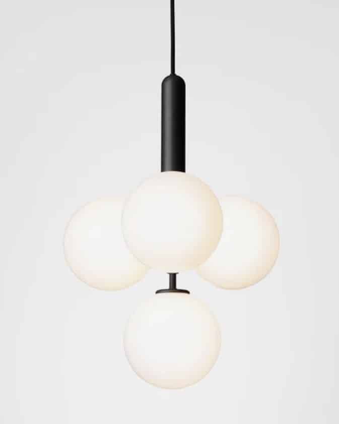 Nuura Miira 4 pendant light with opal glass globes