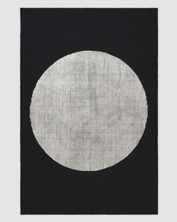 Tom Dixon Disc rug in black and cream, 200cm by 300cm