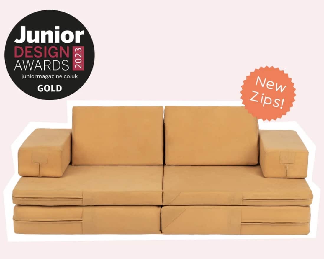 Zonky play sofa product view showing modular shape and colour