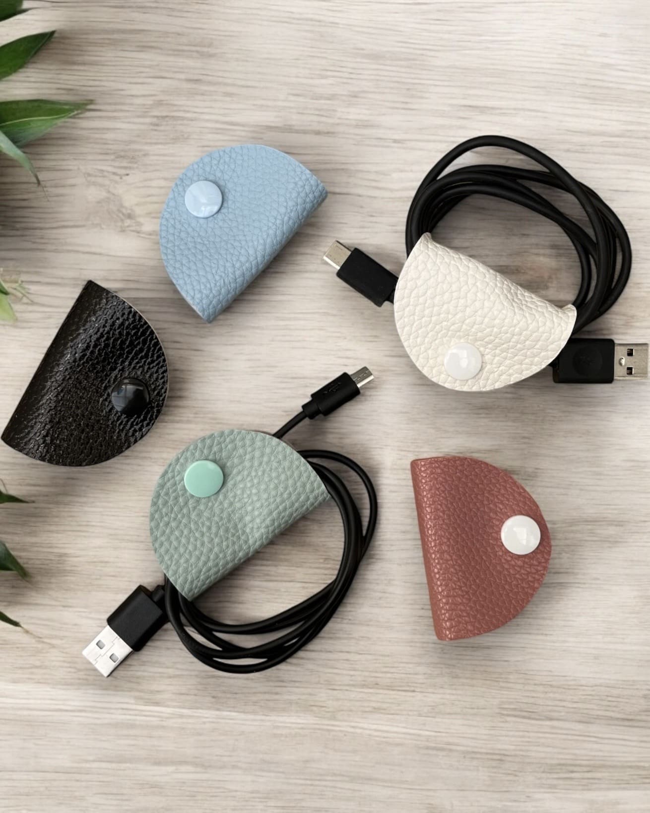 Cable tidy wraps in assorted colours for cable management, keeping a calm TV wall and tidy living room storage ideas in small living rooms.