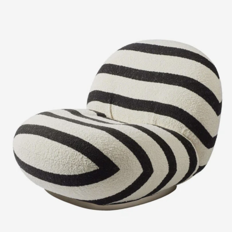 GUBI Pacha Lounge Chair in Karakorum Stripe fabric