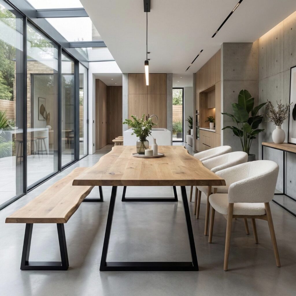 Kitchen dining room ideas wood table2