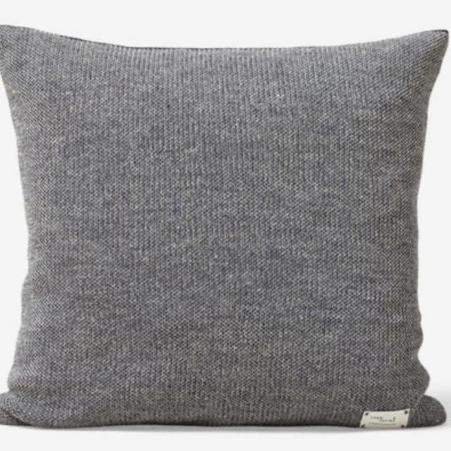 Grey woven square cushion