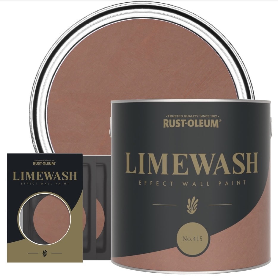 Rust-Oleum limewash effect orange wall paint