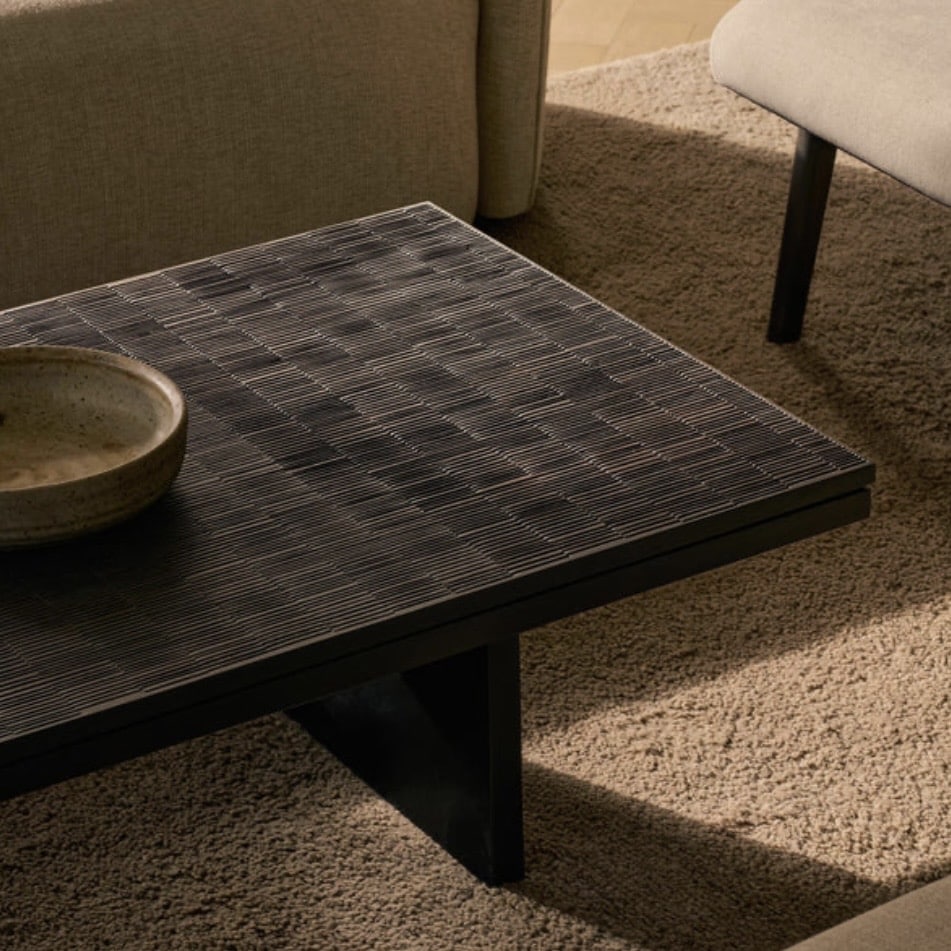 Dark teak rectangular coffee table