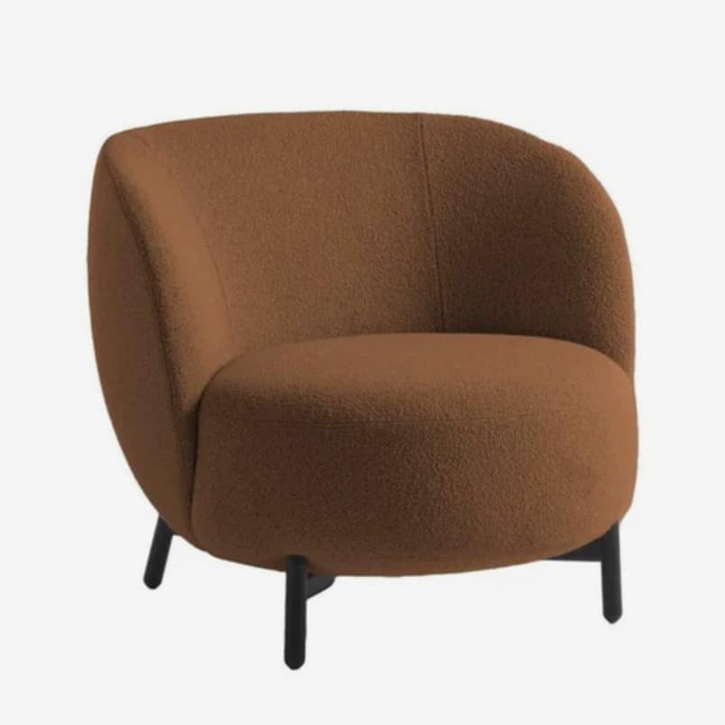 Rusty orange upholstered lounge chair