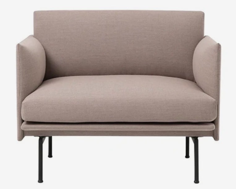 Blush pink accent chair for a pink and green living room