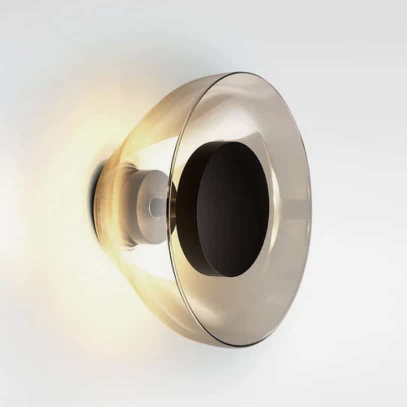 Marset Aura On Off Wall Light in transparent finish