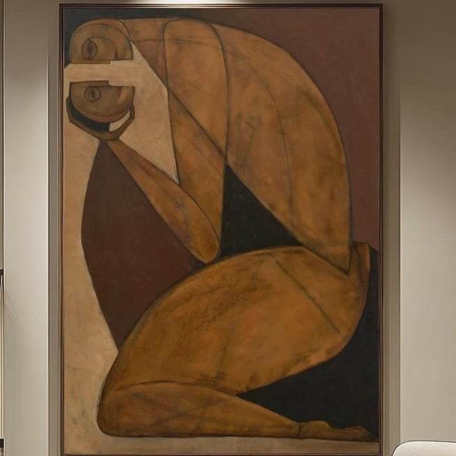 Warm Earthy Tone Abstract Portrait - RadiantHueGallery