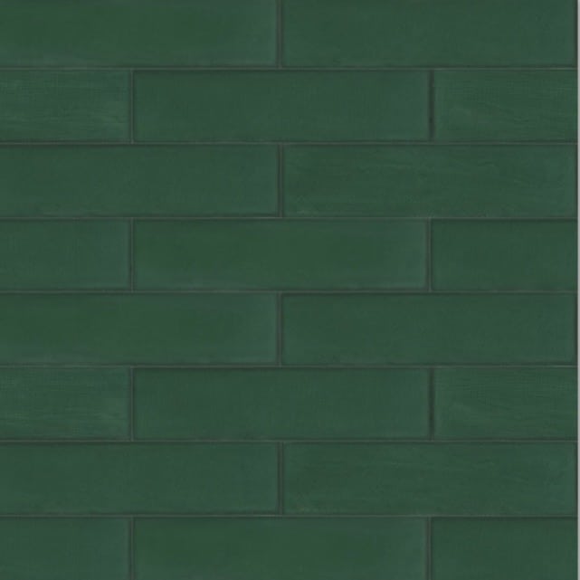 Green herringbone wall tile