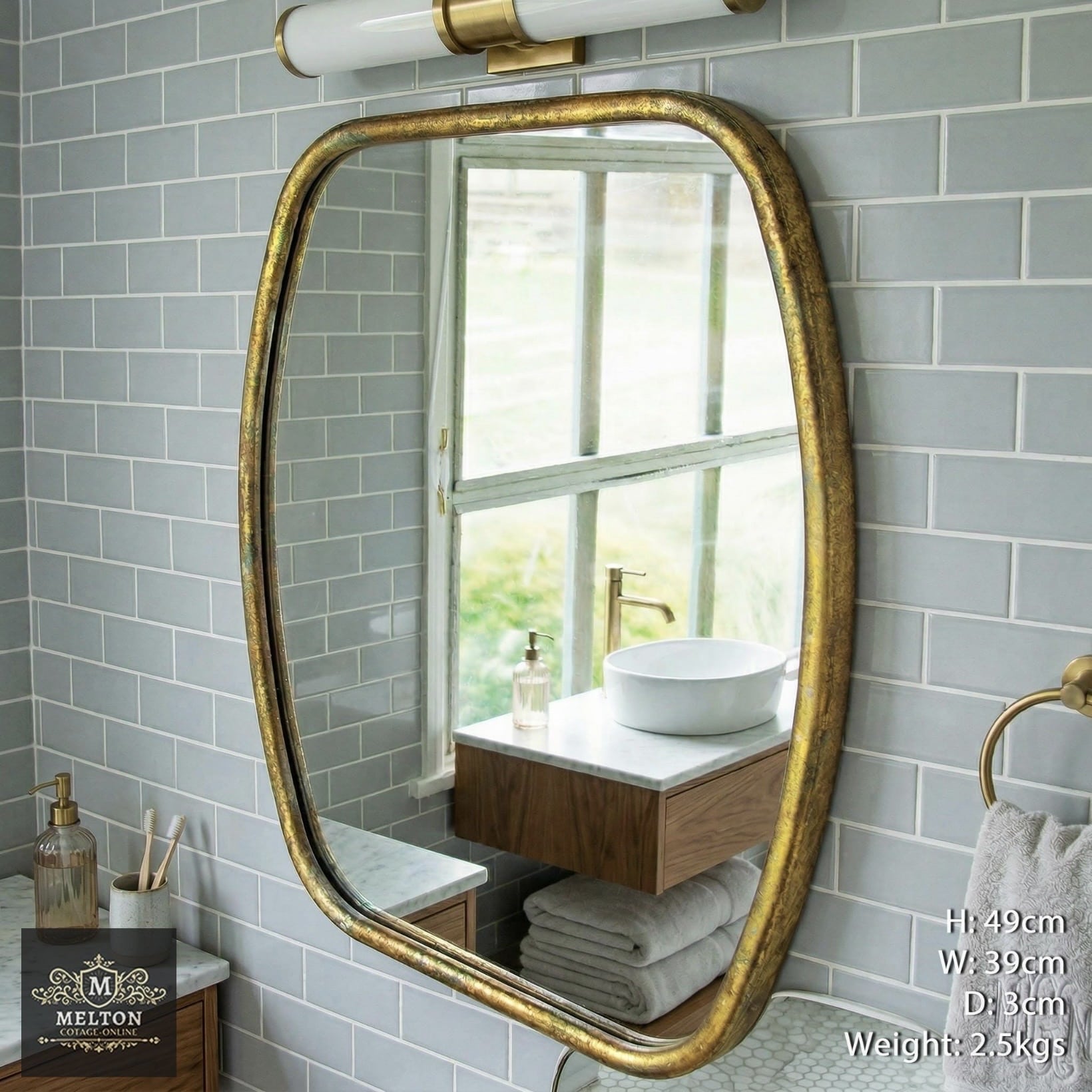 Brass vintage mirror