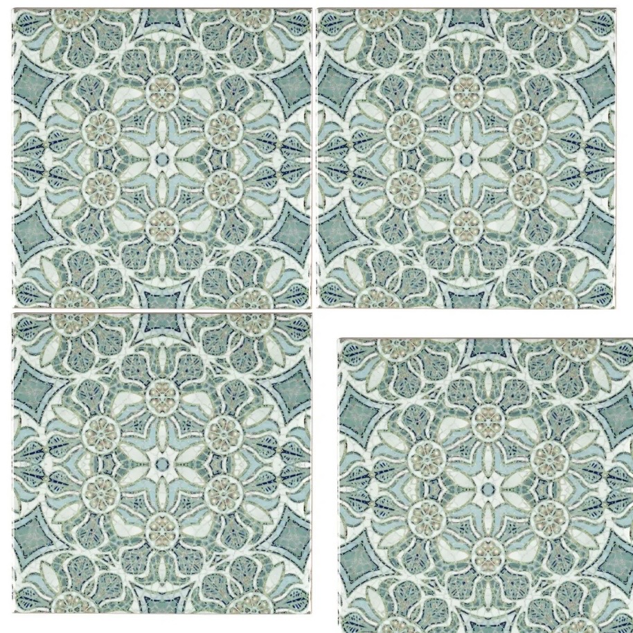 Art nouveau patterned bathroom tile