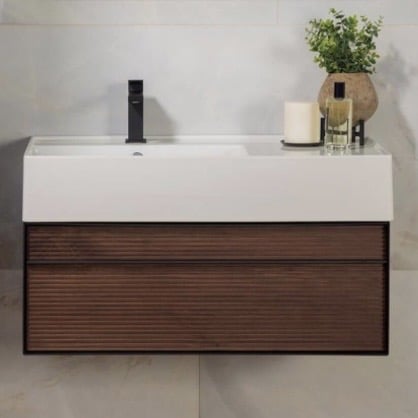 Porcelanosa Essence C 80cm walnut floating vanity package