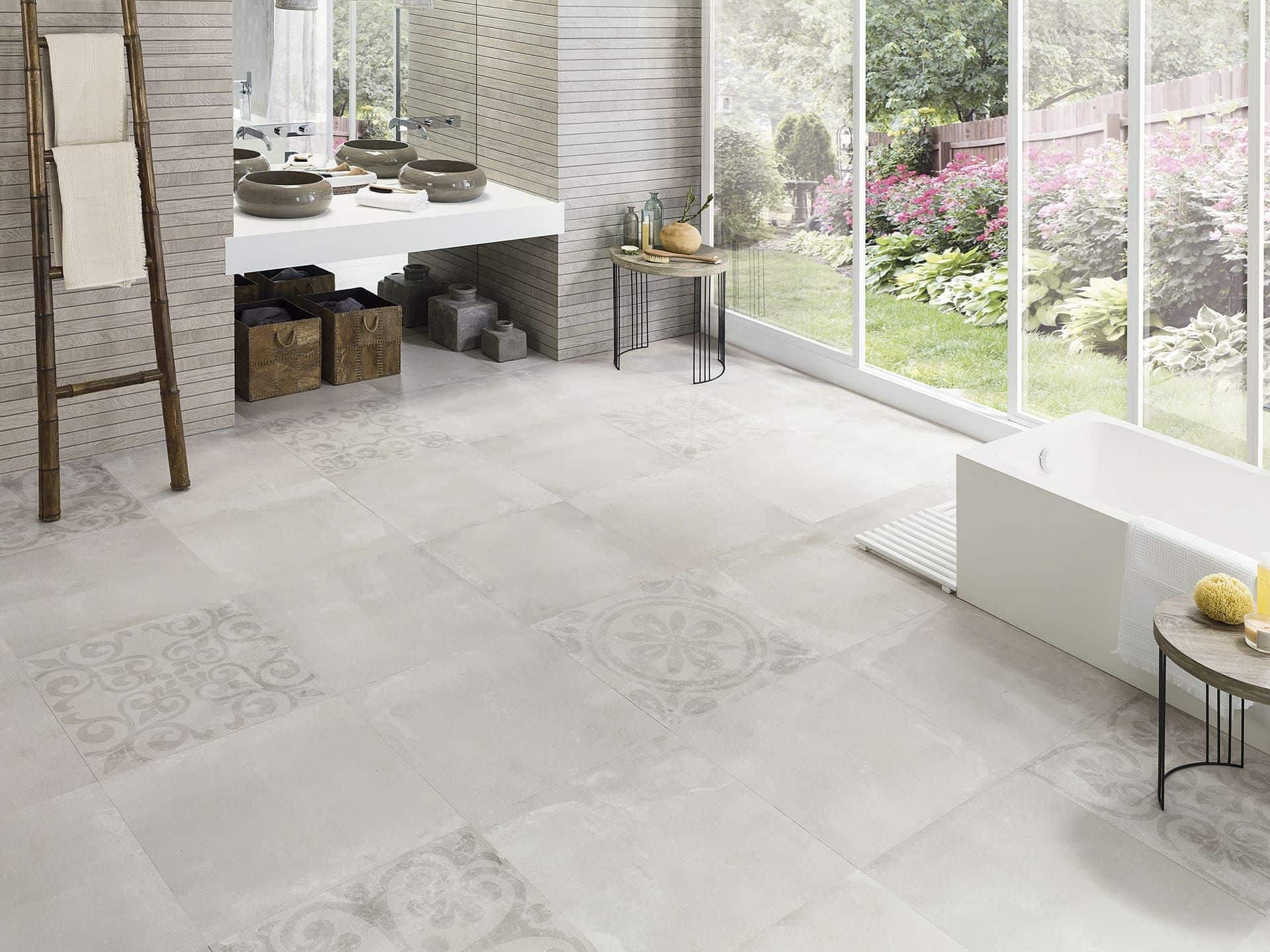 Porcelanosa Harlem Caliza cream bathroom tile