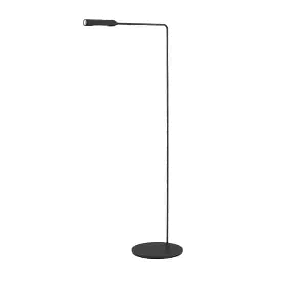 Lumina Flo floor lamp in matt black with slim arched profile