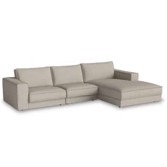 Bolia Noora sectional sofa in sand baize with black stained beech legs