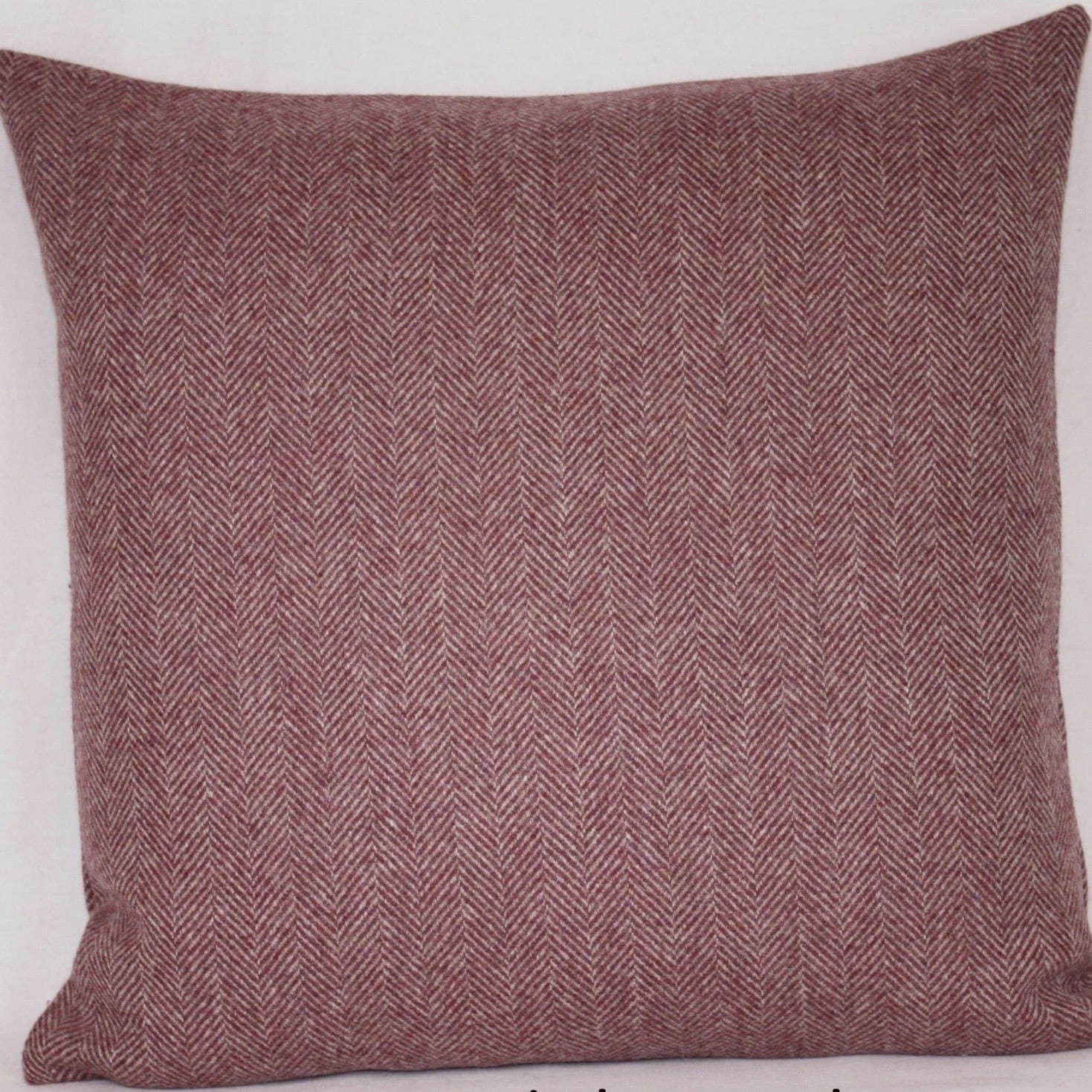 Rose pink herringbone wool cushion cover from TheCushionHouseUK on Etsy