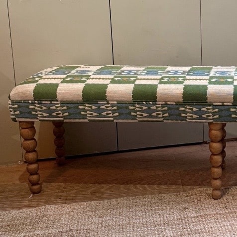 Christopher Farr Chubby Check Bench - StudioMadeAndFound