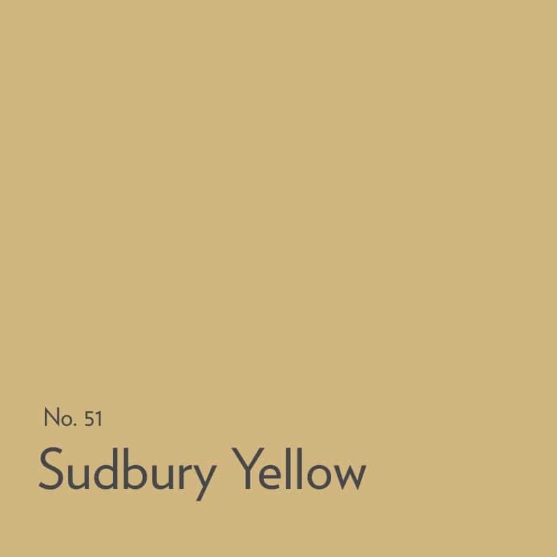 Heritage yellow kitchen painted in Farrow & Ball Sudbury Yellow with warm neutral walls
